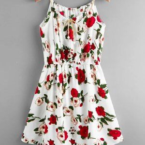 Knot Front Floral Print Cami Dress
